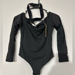 SKIMS Black Long Sleeve Bodysuit